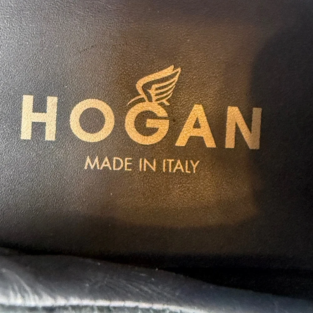 Hogan Interactive Navy Blue Leather Mesh Sneakers Mens‎ Size 7.5 Made in Italy